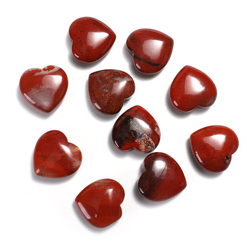 33 Styles of Mini Gemstone 2cm Crystal Hearts GEMROCKY-Carvings-Red Jasper-