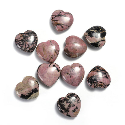 33 Styles of Mini Gemstone 2cm Crystal Hearts GEMROCKY-Carvings-Rhodonite-