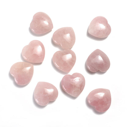 33 Styles of Mini Gemstone 2cm Crystal Hearts GEMROCKY-Carvings-Rose Quartz-