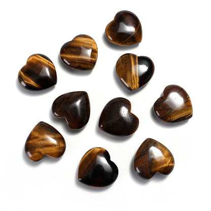 33 Styles of Mini Gemstone 2cm Crystal Hearts GEMROCKY-Carvings-Tiger Eye-