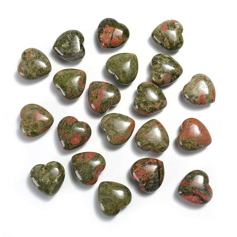 33 Styles of Mini Gemstone 2cm Crystal Hearts GEMROCKY-Carvings-Unakite-