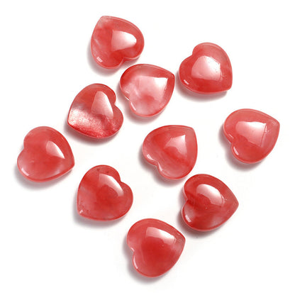 33 Styles of Mini Gemstone 2cm Crystal Hearts GEMROCKY-Carvings-Watermelon Stone-