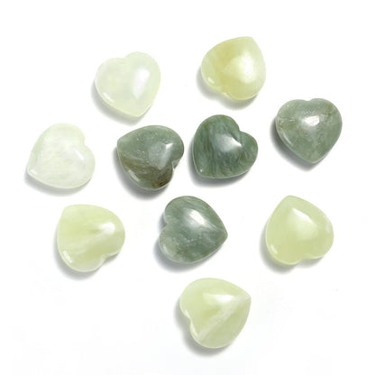 33 Styles of Mini Gemstone 2cm Crystal Hearts GEMROCKY-Carvings-Xiuyu Jade-