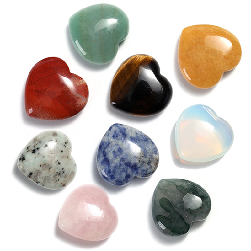 33 Styles of Mini Gemstone 2cm Crystal Hearts GEMROCKY-Carvings-