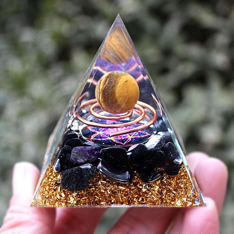 33 Styles of Resin Seven Chakra 6cm Universe Pyramids Ornaments GEMROCKY-Decoration-Universe13-