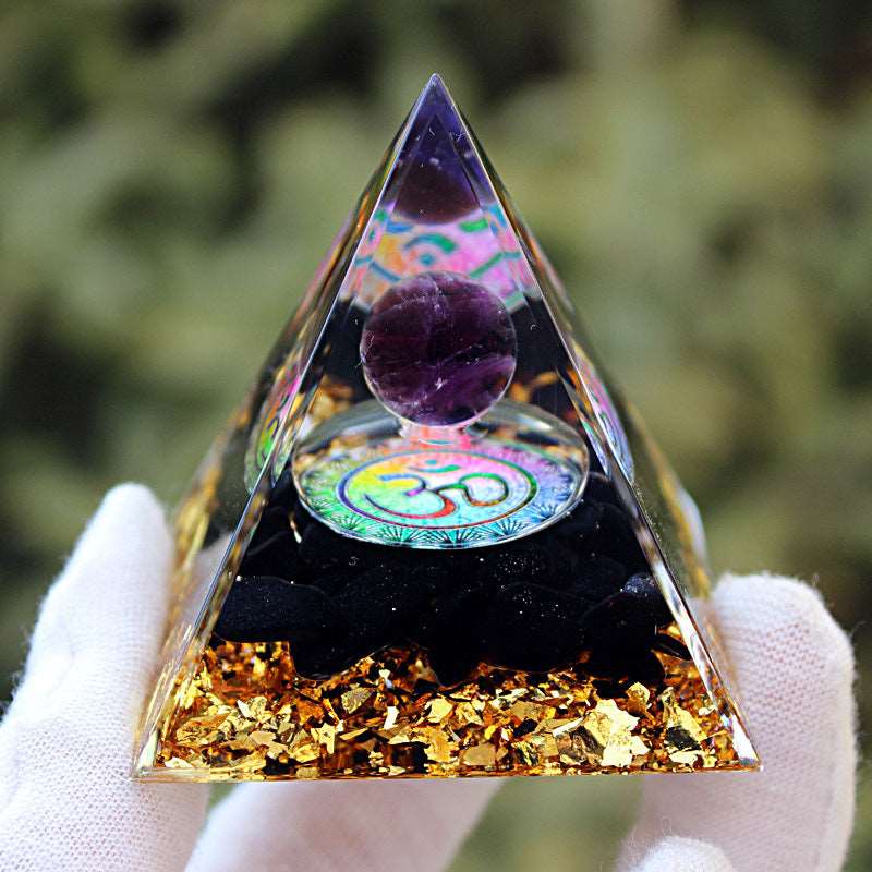 33 Styles of Resin Seven Chakra 6cm Universe Pyramids Ornaments GEMROCKY-Decoration-Universe15-