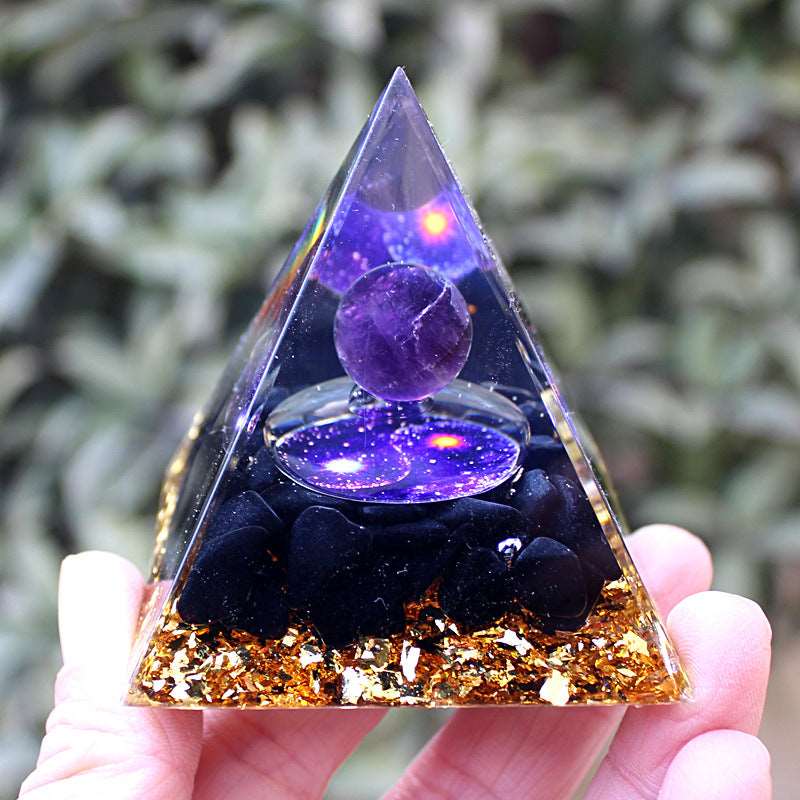 33 Styles of Resin Seven Chakra 6cm Universe Pyramids Ornaments GEMROCKY-Decoration-Universe20-