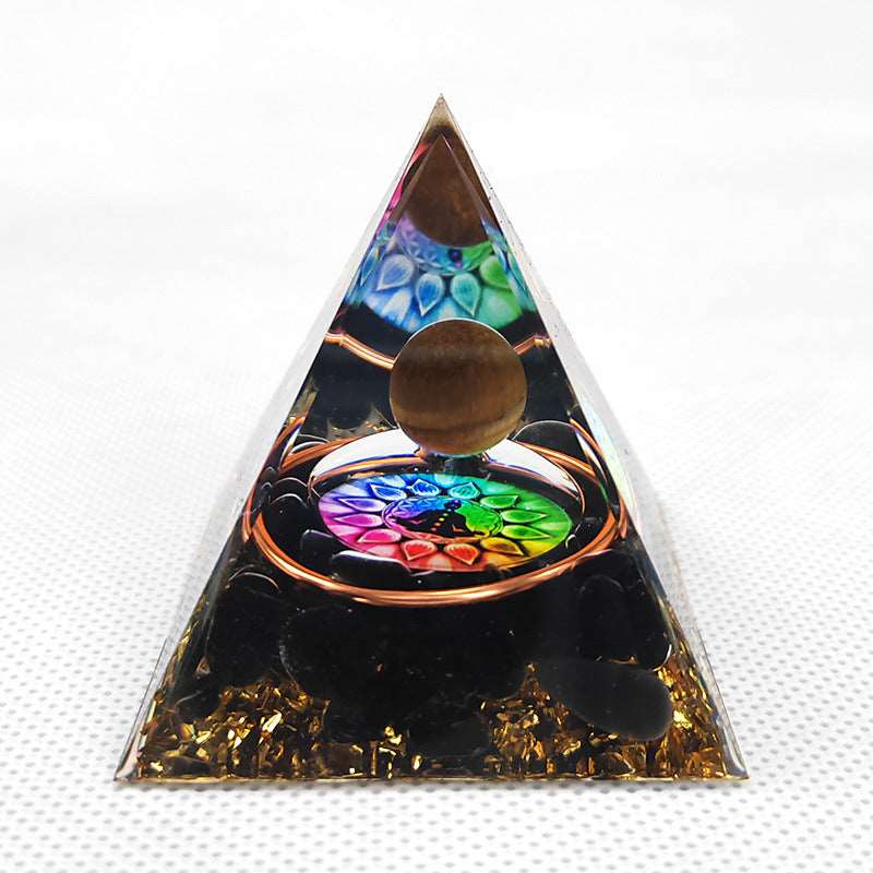 33 Styles of Resin Seven Chakra 6cm Universe Pyramids Ornaments GEMROCKY-Decoration-Universe3-