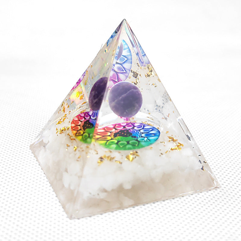 33 Styles of Resin Seven Chakra 6cm Universe Pyramids Ornaments GEMROCKY-Decoration-Universe5-