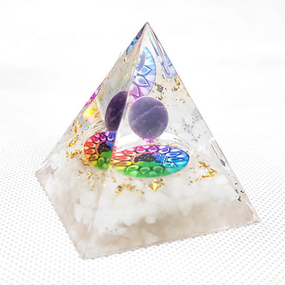 33 Styles of Resin Seven Chakra 6cm Universe Pyramids Ornaments GEMROCKY-Decoration-Universe5-