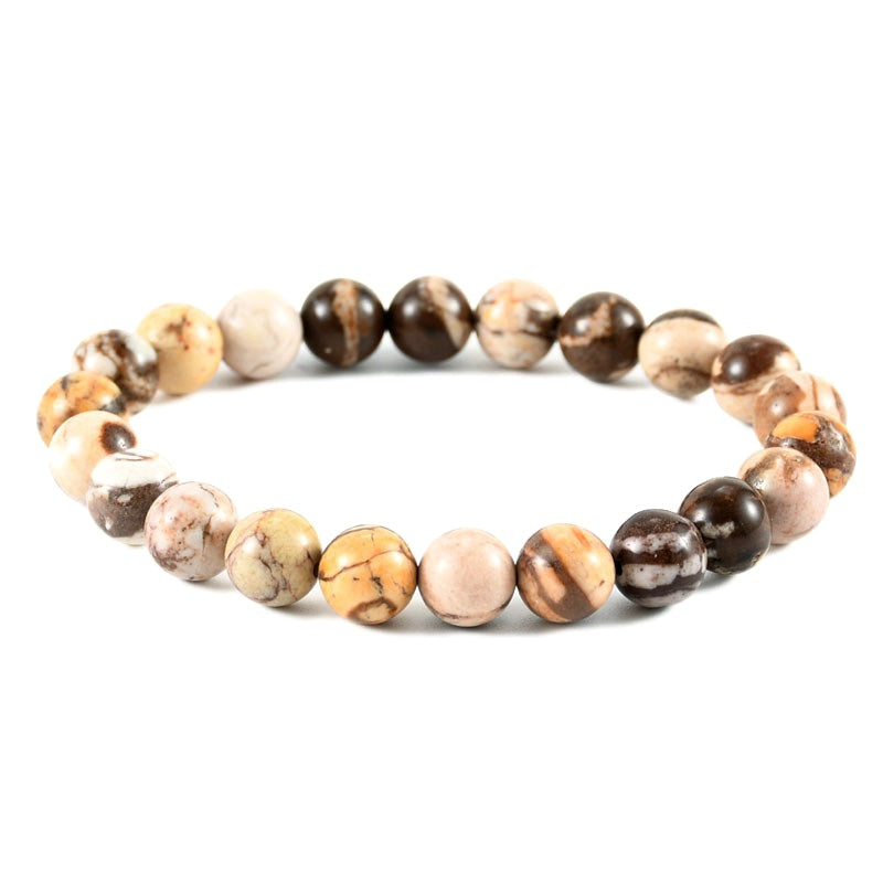 8mm Australian Zebra Jasper Bead Bracelets GEMROCKY-