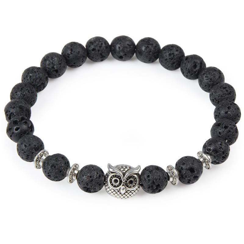 4 Materials of Owl 8mm Crystal Bead Bracelets GEMROCKY-Bracelets-