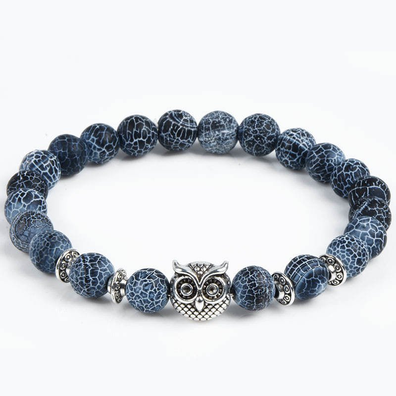 4 Materials of Owl 8mm Crystal Bead Bracelets GEMROCKY-Bracelets-