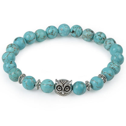 4 Materials of Owl 8mm Crystal Bead Bracelets GEMROCKY-Bracelets-