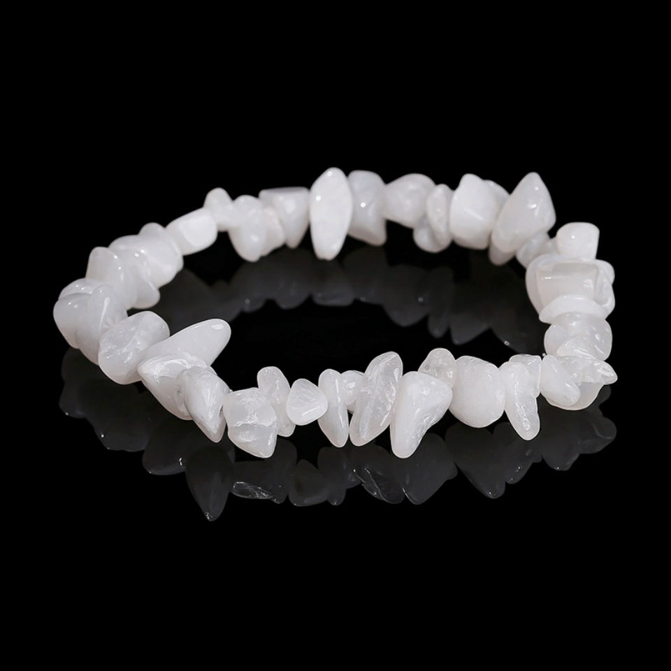 White Jade Chip Bracelets GEMROCKY-Bracelets-GEMROCKY