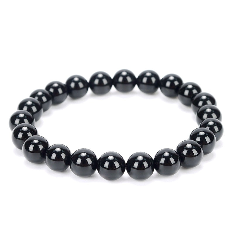 8mm Black Agate Bead Bracelets GEMROCKY