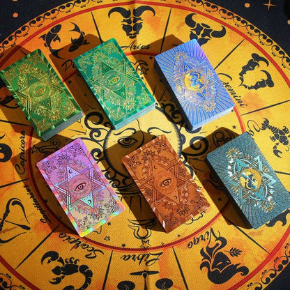 5 Styles of Metaphysics Tarot Cards Table Cloth & Crystals Gift Box Set GEMROCKY-Psychic-