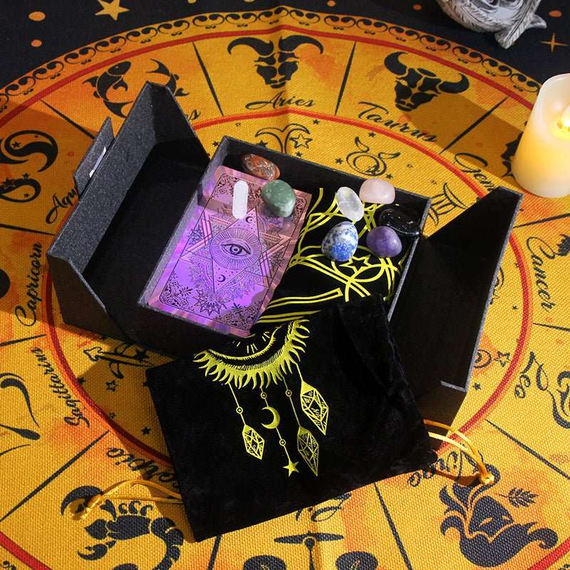 5 Styles of Metaphysics Tarot Cards Table Cloth & Crystals Gift Box Set GEMROCKY-Psychic-3-