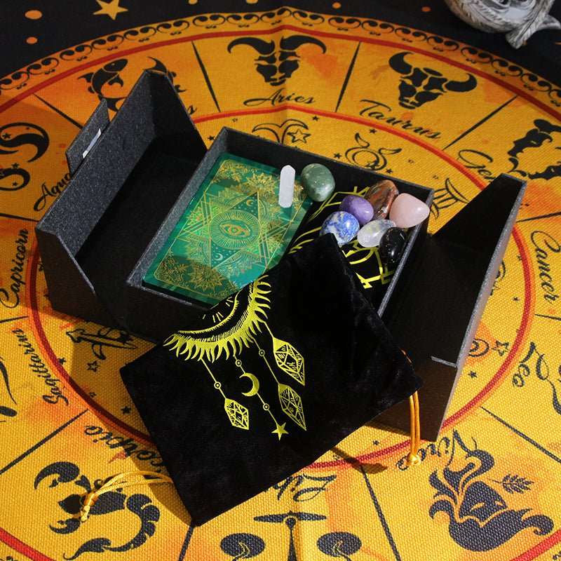 5 Styles of Metaphysics Tarot Cards Table Cloth & Crystals Gift Box Set GEMROCKY-Psychic-4-