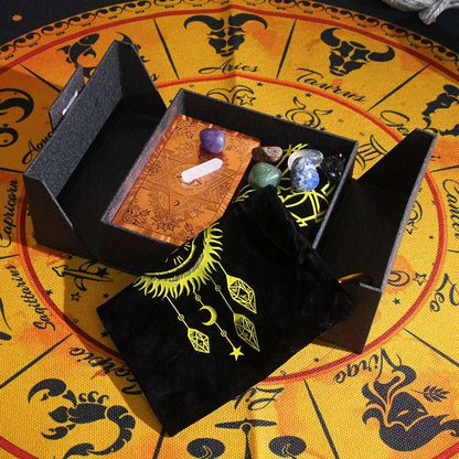 5 Styles of Metaphysics Tarot Cards Table Cloth & Crystals Gift Box Set GEMROCKY-Psychic-5-