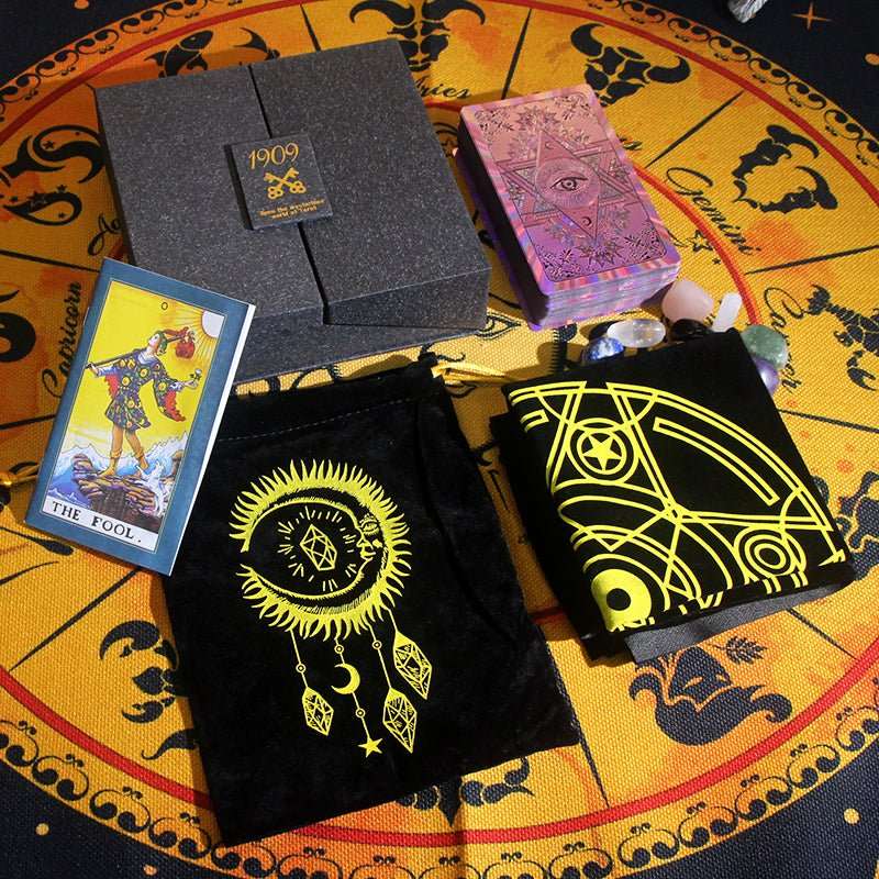 5 Styles of Metaphysics Tarot Cards Table Cloth & Crystals Gift Box Set GEMROCKY-Psychic-