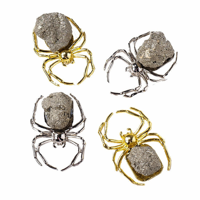 Natural Pyrite Scorpion Spider Home Decor Ornaments GEMROCKY-Decoration-Spider Golden Color-GEMROCKY