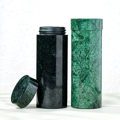 Tibetan Black-Green Jade Water Bottle Home Ornaments GEMROCKY-