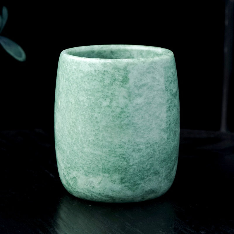 Green Jade Lantian Jade Tea Cup Home Decor Ornaments GEMROCKY-Green Jade-