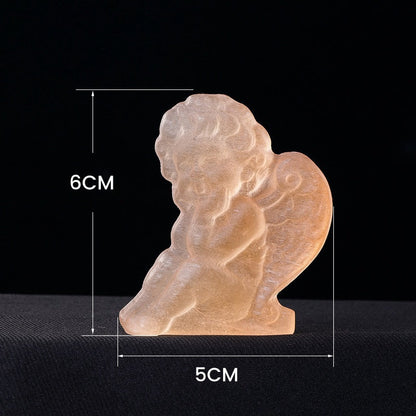 6cm Orange Selenite Little Angel Carvings GEMROCKY-Carvings-GEMROCKY