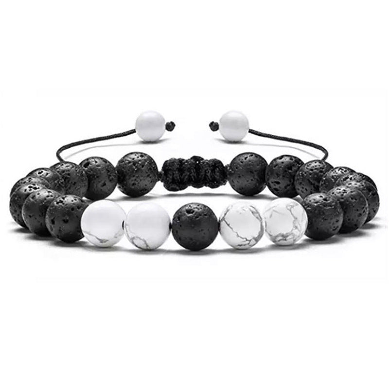 7 Chakra Bead Bracelets GEMROCKY-Bracelets-Howlite+Lava Stone-