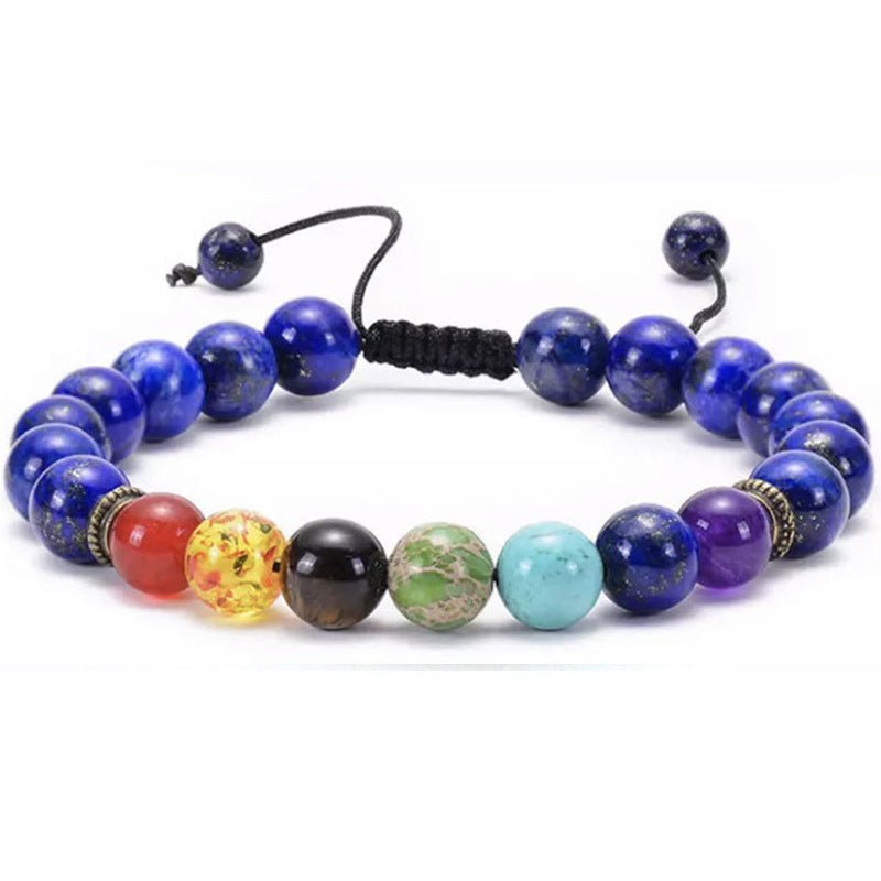 7 Chakra Bead Bracelets GEMROCKY-Bracelets-Lapis Lazuli+Chakra-