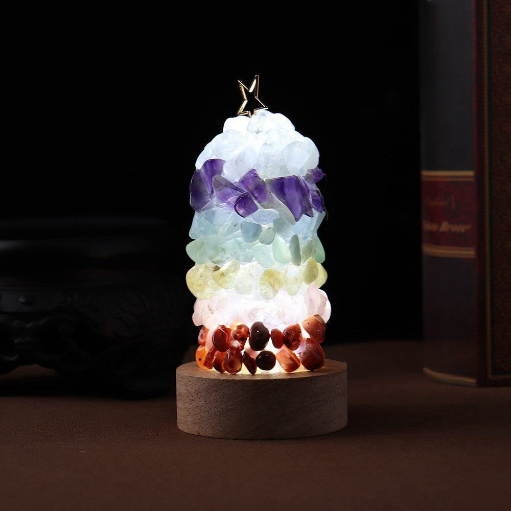 7 Chakra Gravel Lamp Bedside Light Christmas Home Ornaments GEMROCKY-Decoration-Cold light-