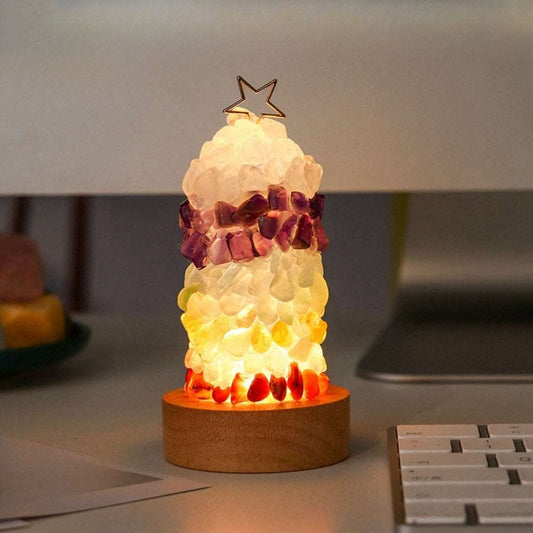 7 Chakra Gravel Lamp Bedside Light Christmas Home Ornaments GEMROCKY-Decoration-Warm light-