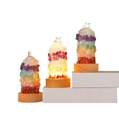 7 Chakra Gravel Lamp Bedside Light Christmas Home Ornaments GEMROCKY-Decoration-