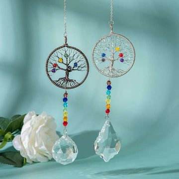 7 Chakra Life Tree Suncatcher Ornaments GEMROCKY-Decoration-