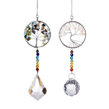 7 Chakra Life Tree Suncatcher Ornaments GEMROCKY-Decoration-