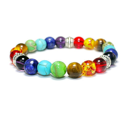 7 Chakra Rainbow Color Mixed Bead Bracelets GEMROCKY-Bracelets-3-