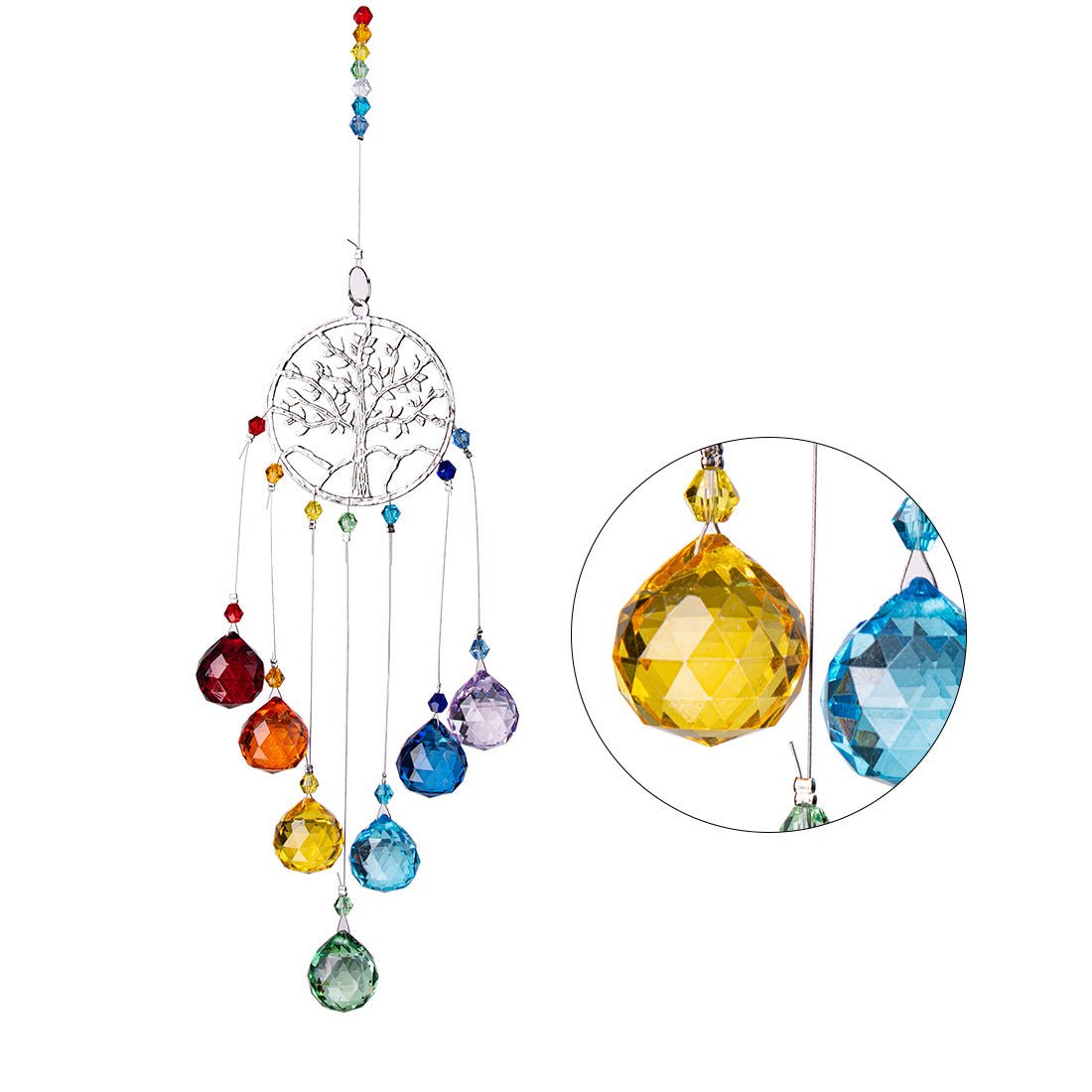 7 Chakra Rainbow Suncatcher Ornaments GEMROCKY-Decoration-2-