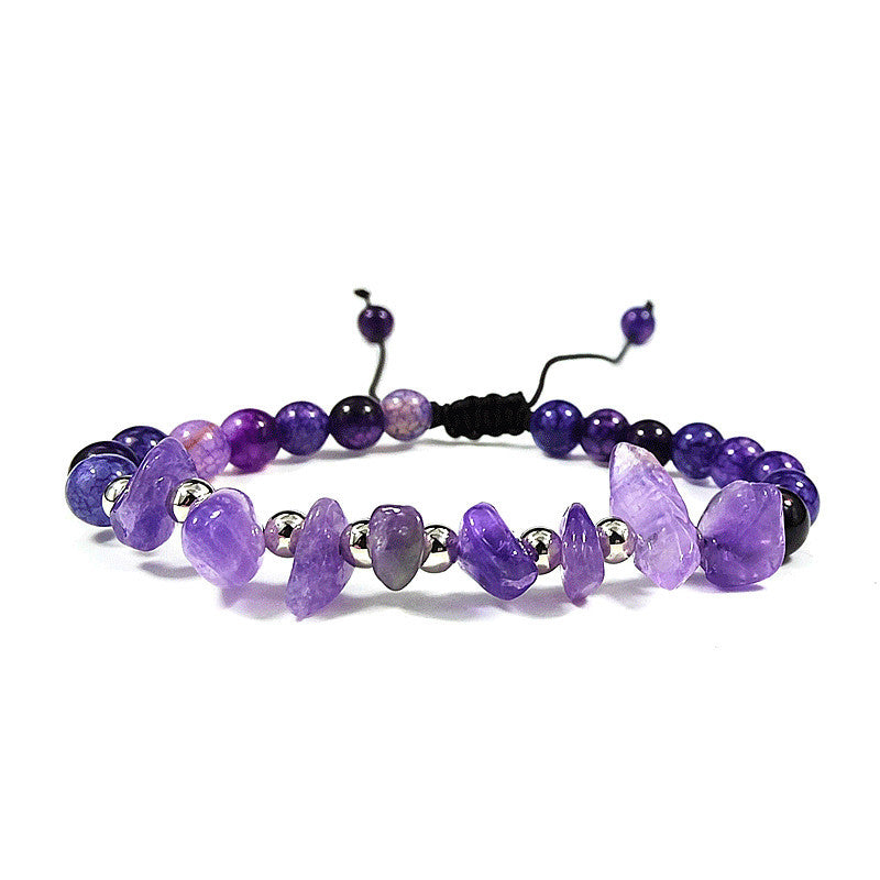 7 Crystal 6mm Bead and Chip Bracelets GEMROCKY-Bracelets-Amethyst-