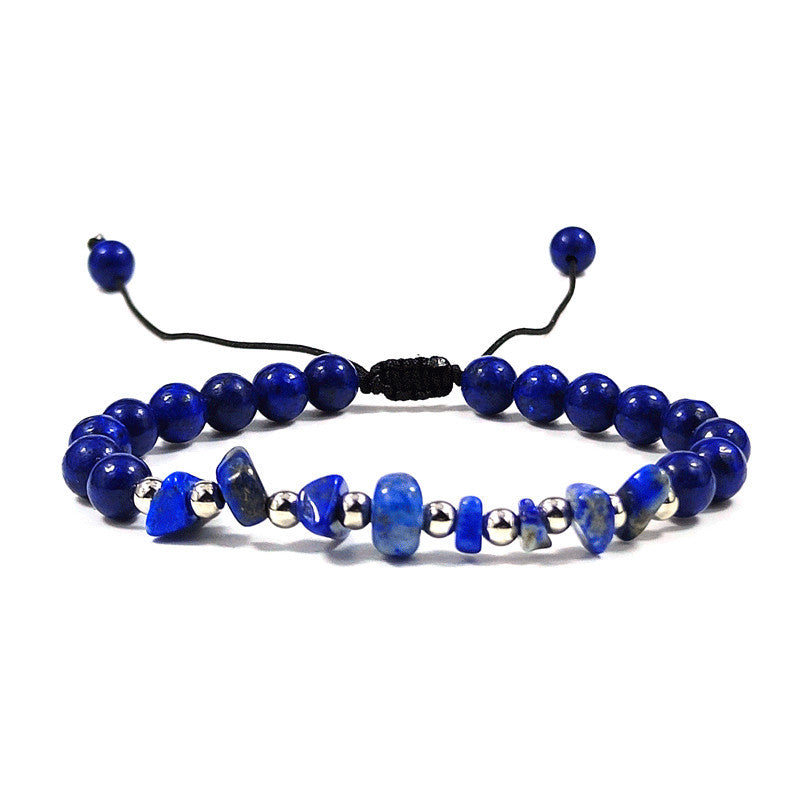 7 Crystal 6mm Bead and Chip Bracelets GEMROCKY-Bracelets-Lapis Lazuli-