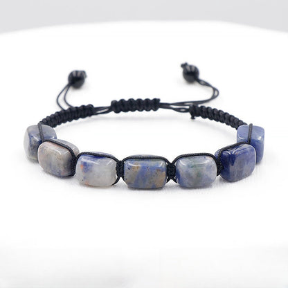 7 Chakra Natural Crystal Cube Woven Adjustable Bracelets GEMROCKY-Jewelry-Sodalite-GEMROCKY