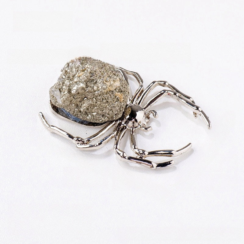 Natural Pyrite Scorpion Spider Home Decor Ornaments GEMROCKY-Decoration-Spider Silver Color-GEMROCKY