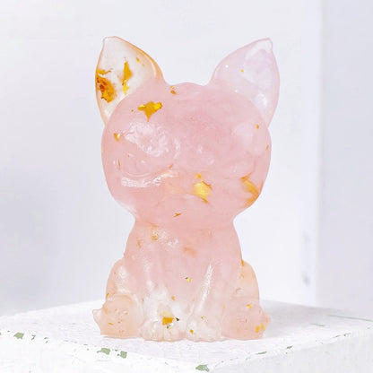 Crystal Chip Resin Chihuahua Dog Cute Animal Ornaments GEMROCKY-Carvings-Rose Quartz-GEMROCKY