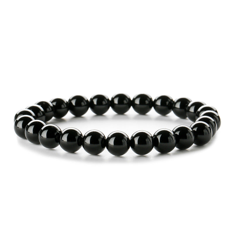 8mm Black Agate Bead Bracelets GEMROCKY-Bracelets-