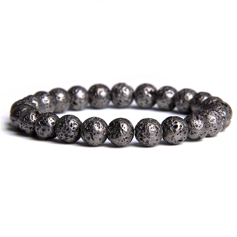 8mm Black Lava Stone Bead Bracelets GEMROCKY-Bracelets-