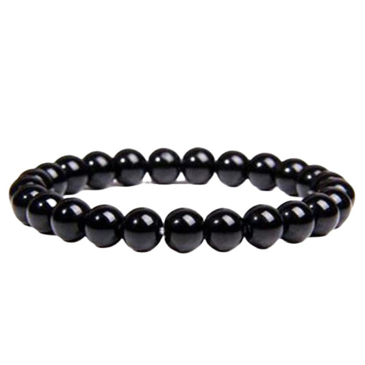 8mm Black Obsidian Bead Bracelets GEMROCKY-Bracelets-GEMROCKY