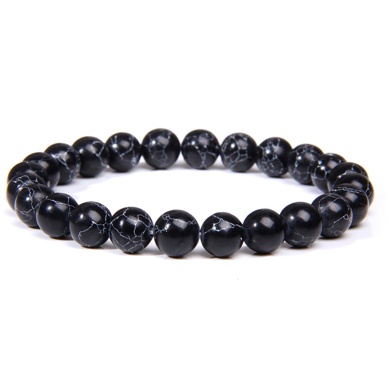 8mm Black Turquoise Bead Bracelets GEMROCKY-Bracelets-