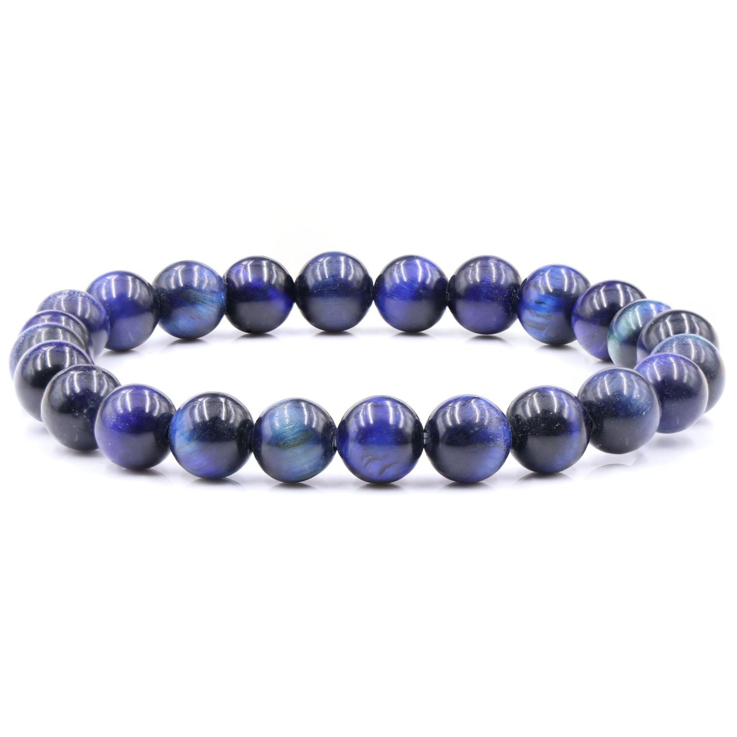 8mm Blue Tiger Eye Stone Bead Bracelets GEMROCKY-Bracelets-