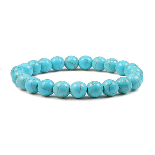 8mm Blue Turquoise Bead Bracelets GEMROCKY-Bracelets-