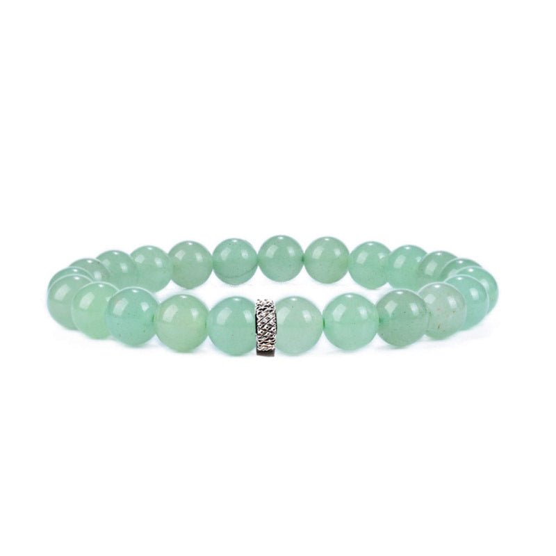 8mm Crystal Bead with Stainless Ring Bead Bracelets GEMROCKY-Bracelets-Green Aventurine-